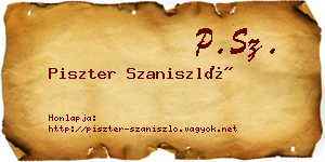 Piszter Szaniszló névjegykártya